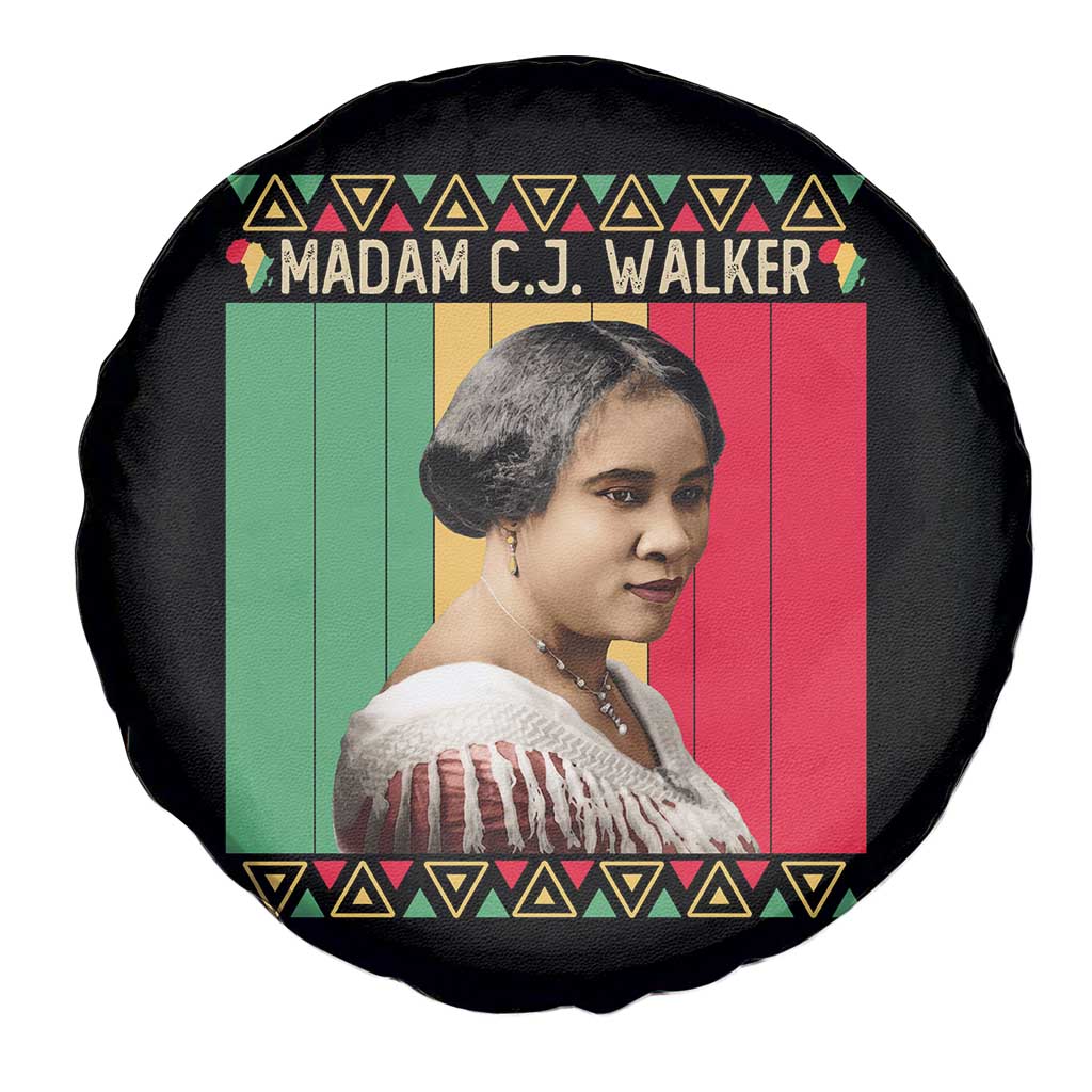 Madam CJ Walker Retro Sunset Spare Tire Cover Strong Black Woman Leader - Wonder Print Shop