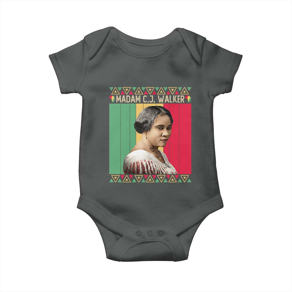Madam CJ Walker Retro Sunset Baby Onesie Strong Black Woman Leader - Wonder Print Shop