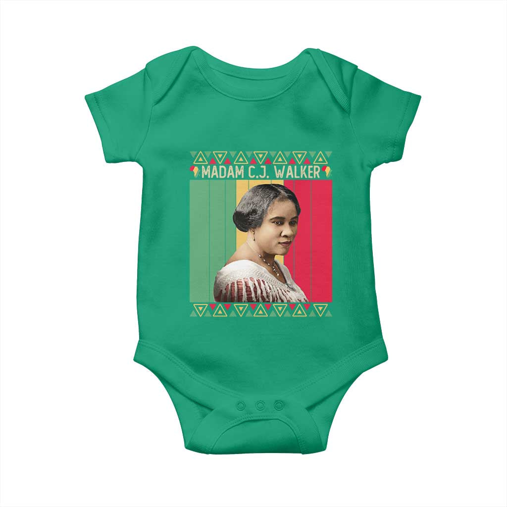 Madam CJ Walker Retro Sunset Baby Onesie Strong Black Woman Leader - Wonder Print Shop