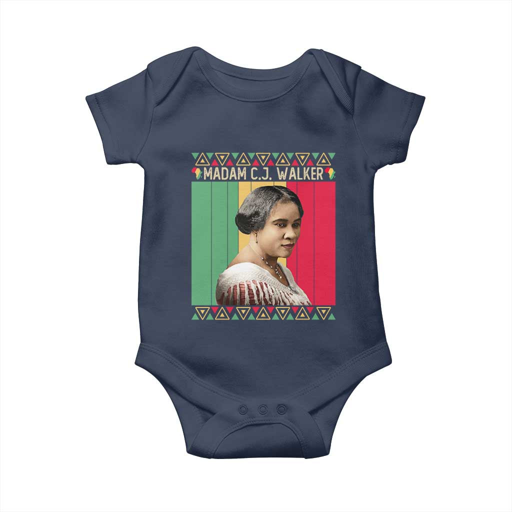 Madam CJ Walker Retro Sunset Baby Onesie Strong Black Woman Leader - Wonder Print Shop