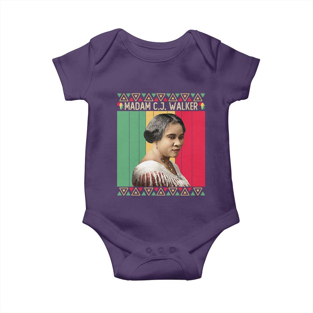 Madam CJ Walker Retro Sunset Baby Onesie Strong Black Woman Leader - Wonder Print Shop