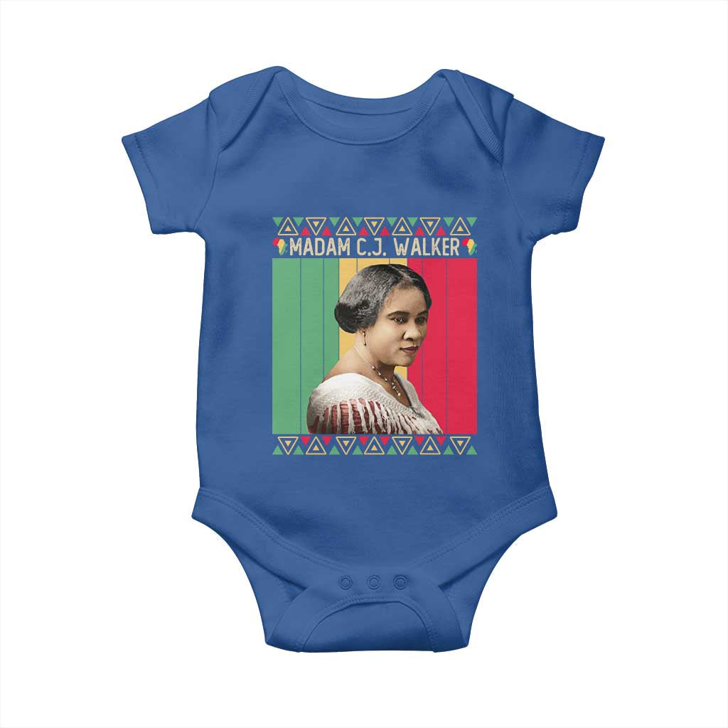 Madam CJ Walker Retro Sunset Baby Onesie Strong Black Woman Leader - Wonder Print Shop