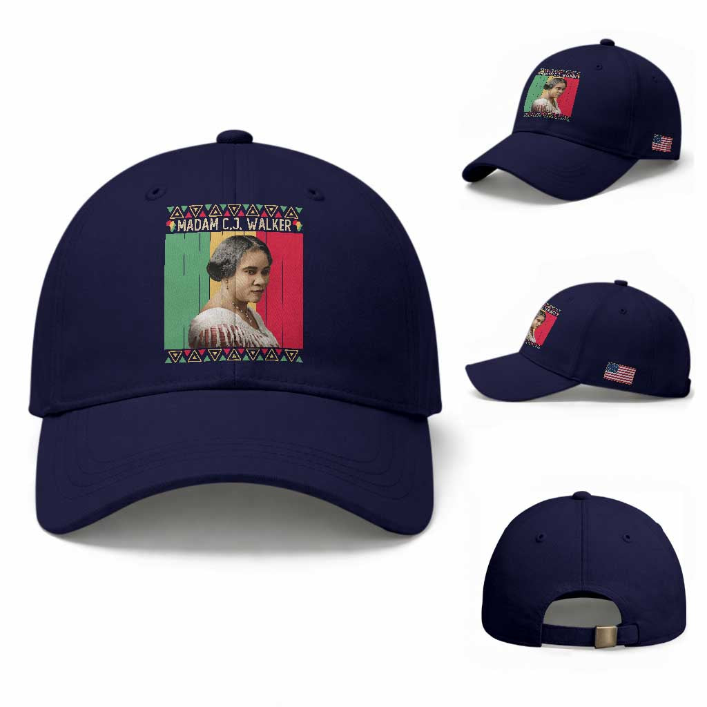 Madam CJ Walker Retro Sunset Baseball Cap Strong Black Woman Leader