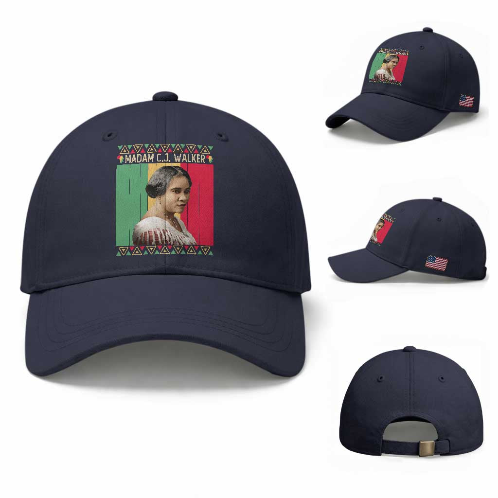 Madam CJ Walker Retro Sunset Baseball Cap Strong Black Woman Leader