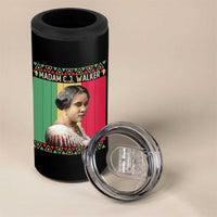 Madam CJ Walker Retro Sunset 4 in 1 Can Cooler Tumbler Strong Black Woman Leader - Wonder Print Shop