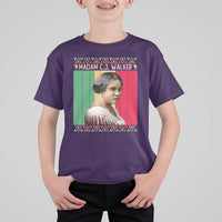 Madam CJ Walker Retro Sunset T Shirt For Kid Strong Black Woman Leader - Wonder Print Shop