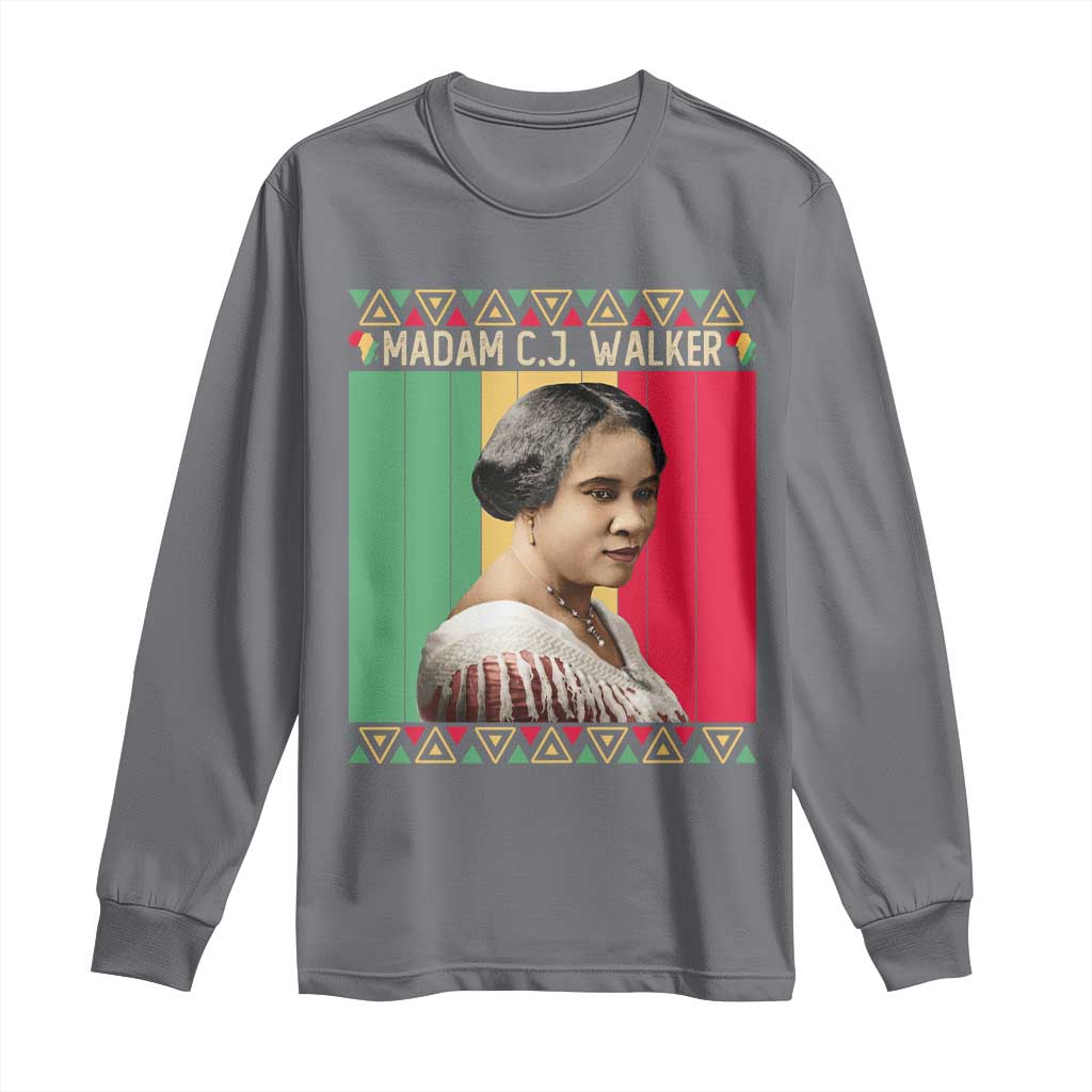 Madam CJ Walker Retro Sunset Long Sleeve Shirt Strong Black Woman Leader - Wonder Print Shop