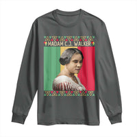 Madam CJ Walker Retro Sunset Long Sleeve Shirt Strong Black Woman Leader - Wonder Print Shop