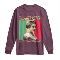 Madam CJ Walker Retro Sunset Long Sleeve Shirt Strong Black Woman Leader - Wonder Print Shop