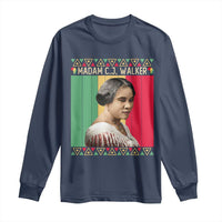 Madam CJ Walker Retro Sunset Long Sleeve Shirt Strong Black Woman Leader - Wonder Print Shop