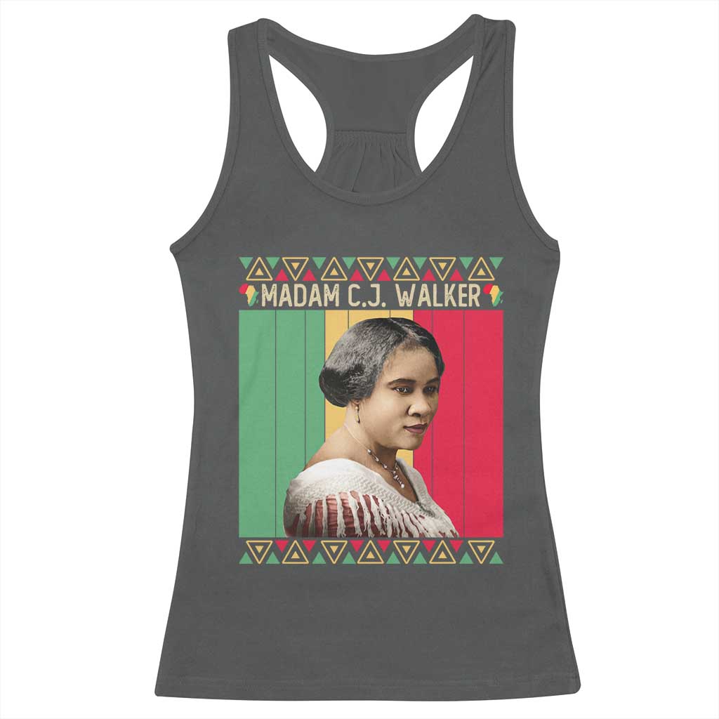 Madam CJ Walker Retro Sunset Racerback Tank Top Strong Black Woman Leader - Wonder Print Shop