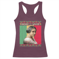 Madam CJ Walker Retro Sunset Racerback Tank Top Strong Black Woman Leader - Wonder Print Shop
