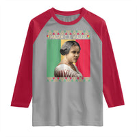 Madam CJ Walker Retro Sunset Raglan Shirt Strong Black Woman Leader - Wonder Print Shop