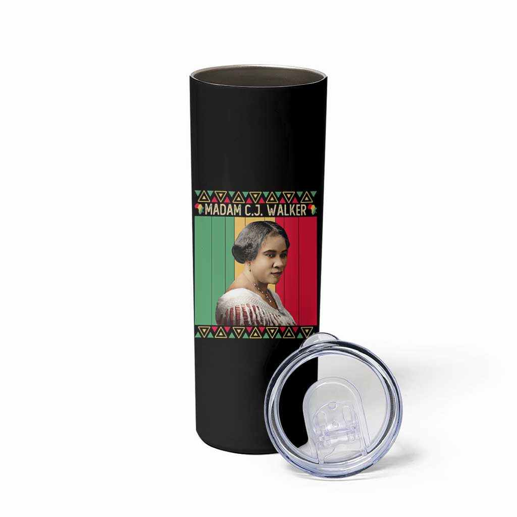 Madam CJ Walker Retro Sunset Skinny Tumbler Strong Black Woman Leader - Wonder Print Shop