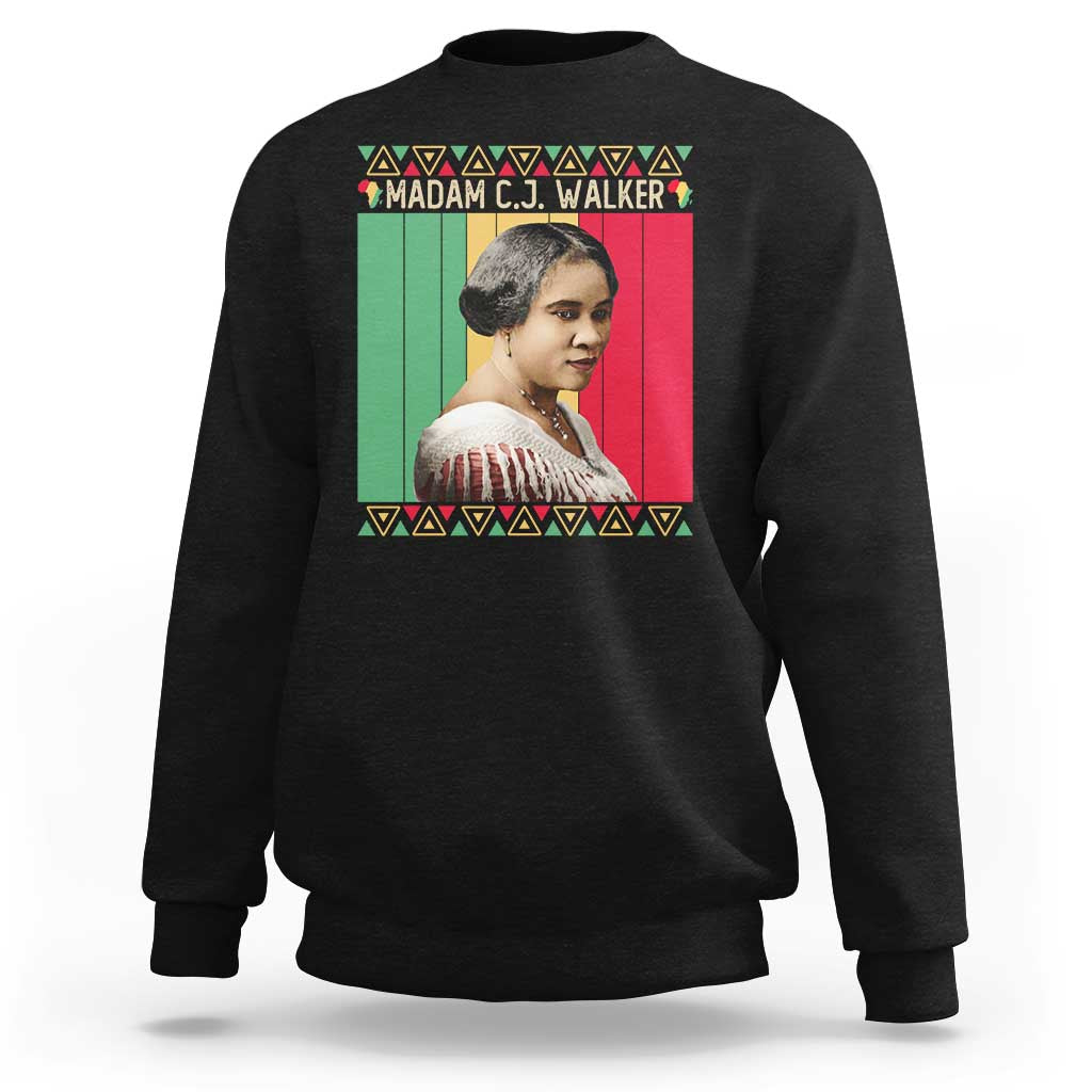 Madam CJ Walker Retro Sunset Sweatshirt Strong Black Woman Leader - Wonder Print Shop