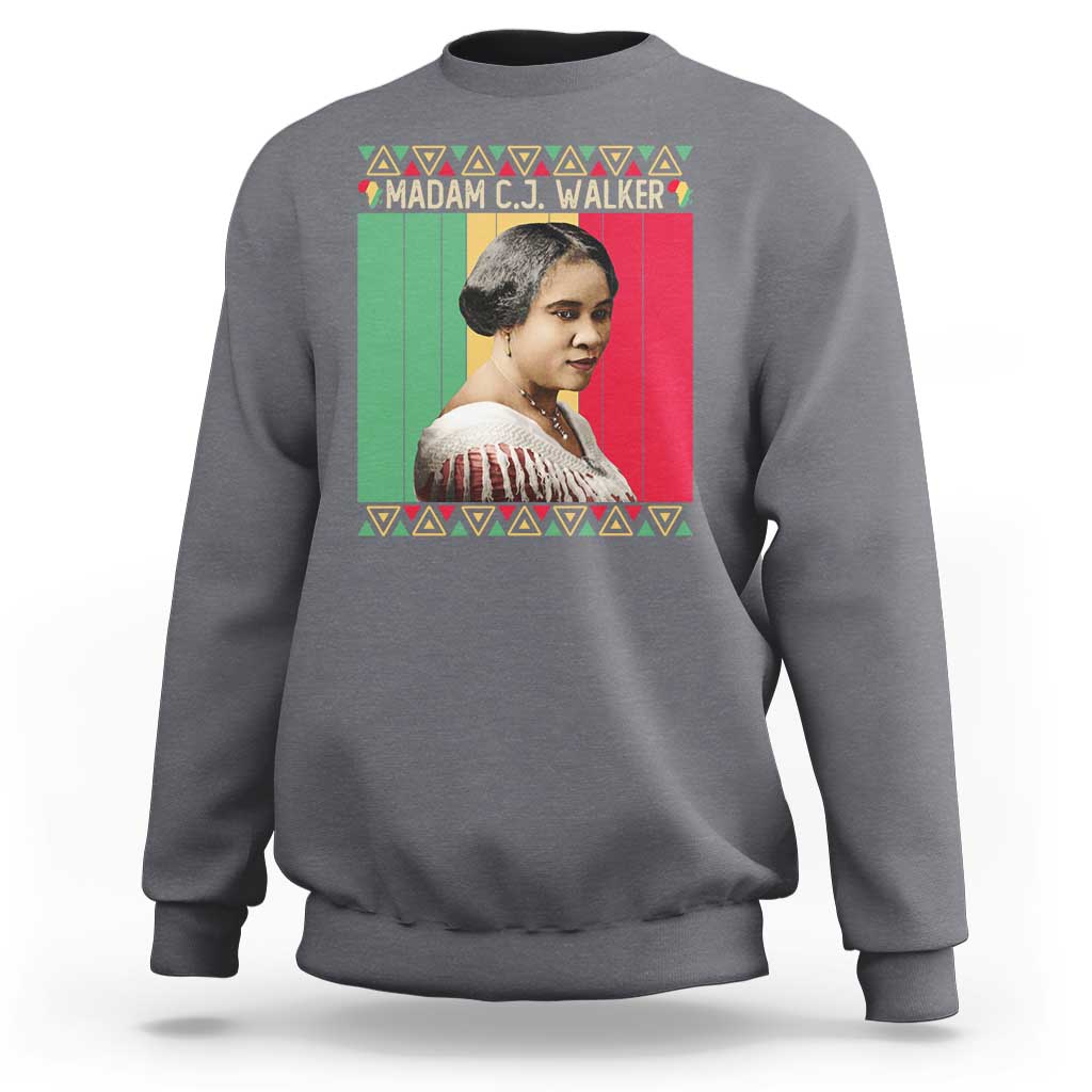 Madam CJ Walker Retro Sunset Sweatshirt Strong Black Woman Leader - Wonder Print Shop