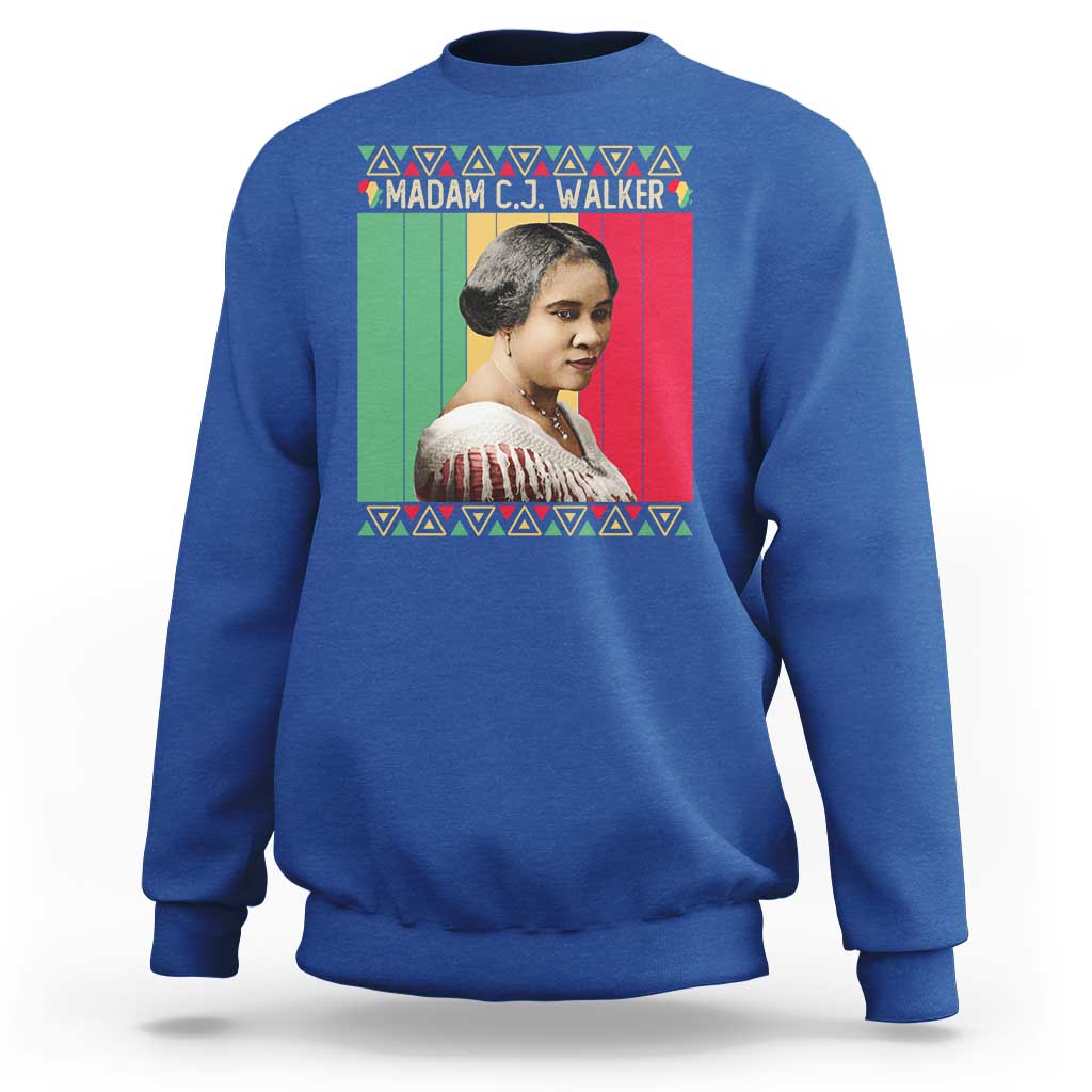 Madam CJ Walker Retro Sunset Sweatshirt Strong Black Woman Leader - Wonder Print Shop