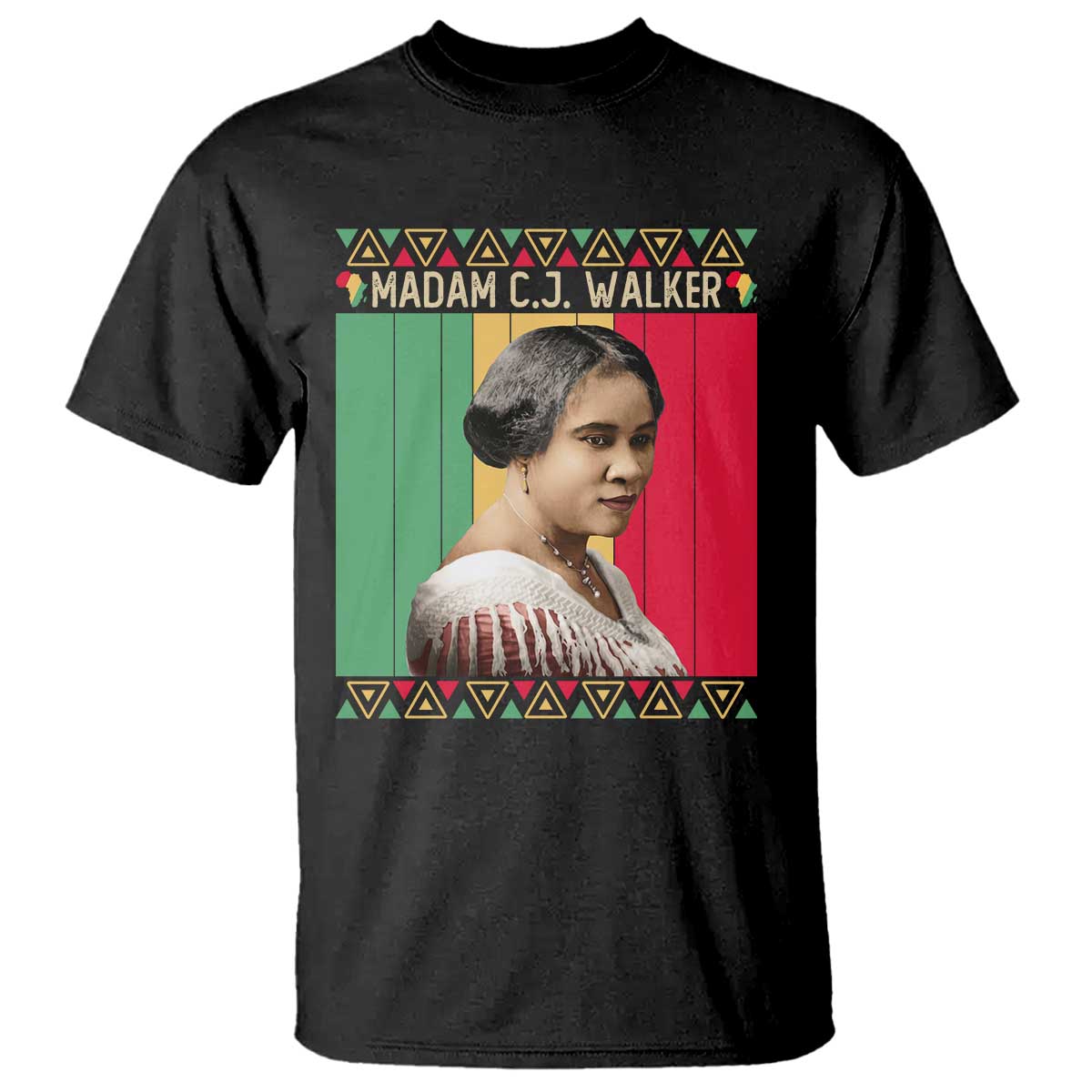 Madam CJ Walker Retro Sunset T Shirt Strong Black Woman Leader - Wonder Print Shop