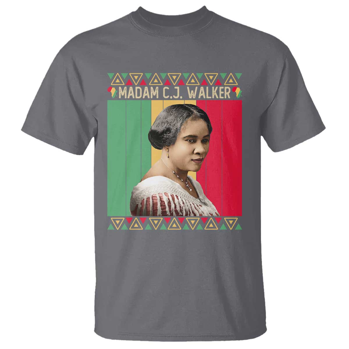 Madam CJ Walker Retro Sunset T Shirt Strong Black Woman Leader - Wonder Print Shop