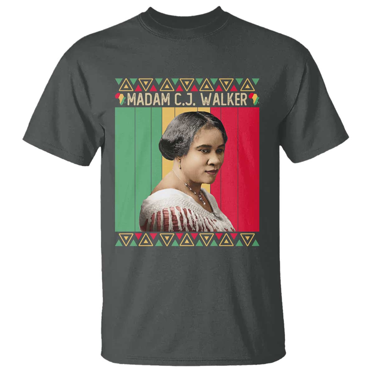 Madam CJ Walker Retro Sunset T Shirt Strong Black Woman Leader - Wonder Print Shop