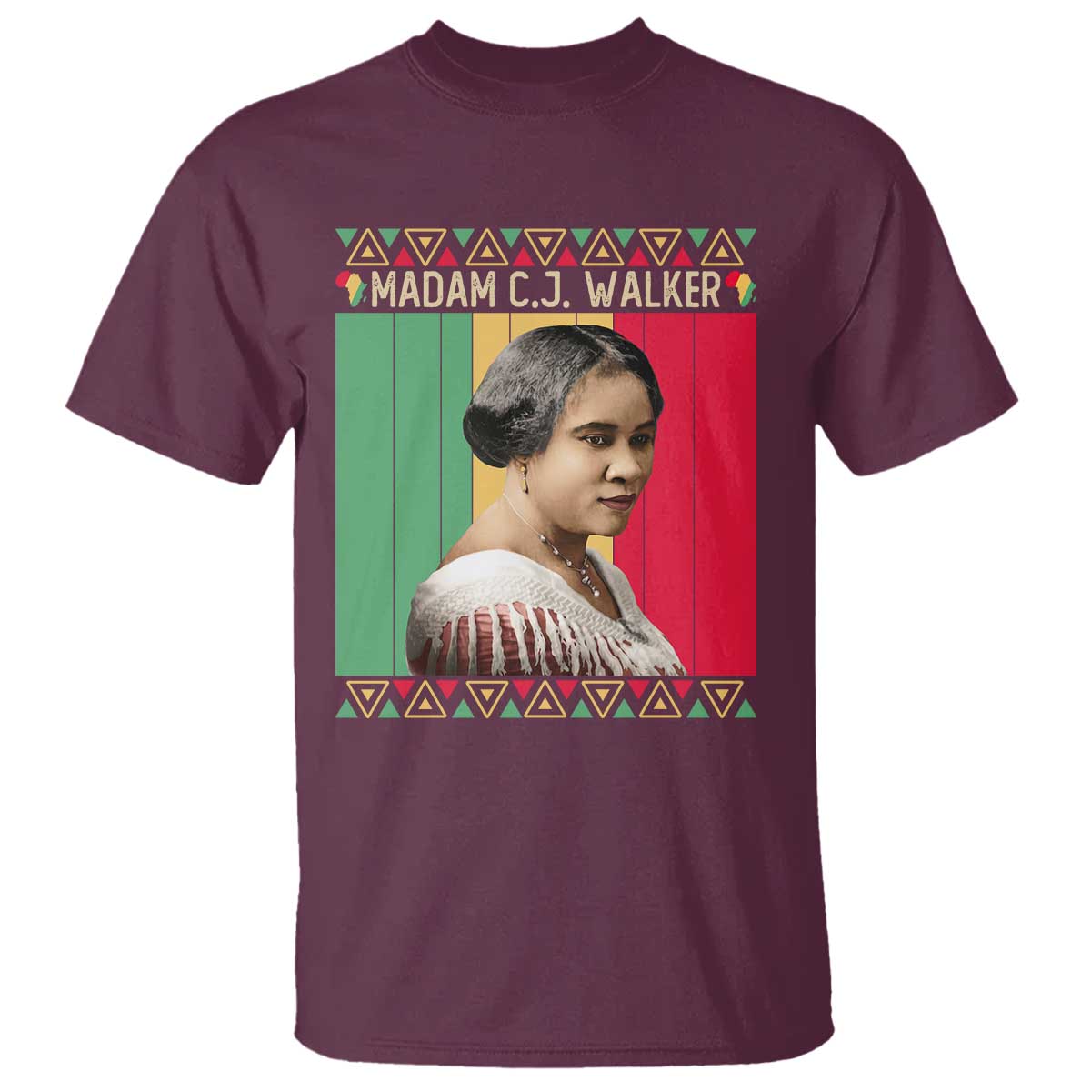 Madam CJ Walker Retro Sunset T Shirt Strong Black Woman Leader - Wonder Print Shop