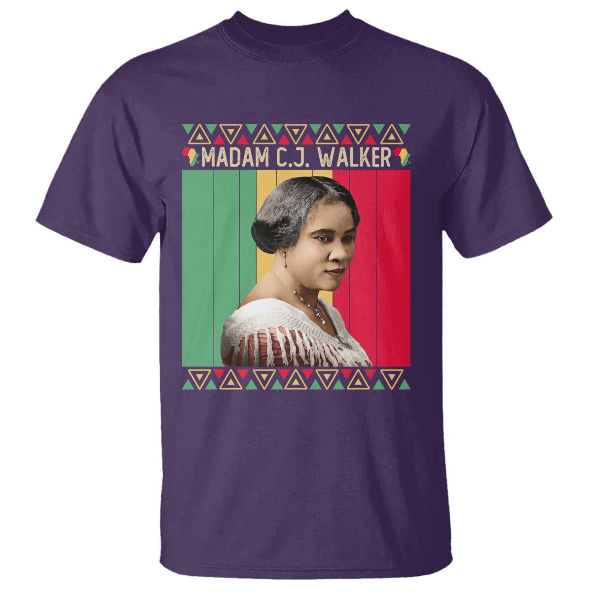 Madam CJ Walker Retro Sunset T Shirt Strong Black Woman Leader - Wonder Print Shop