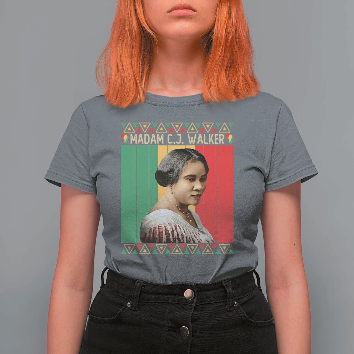 Madam CJ Walker Retro Sunset T Shirt For Women Strong Black Woman Leader - Wonder Print Shop