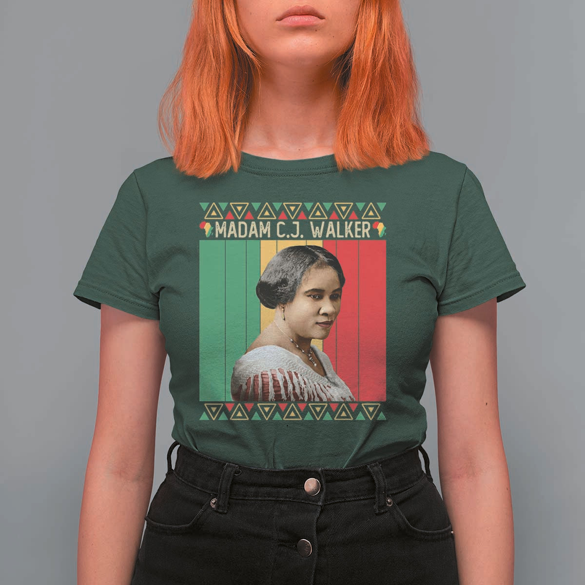 Madam CJ Walker Retro Sunset T Shirt For Women Strong Black Woman Leader - Wonder Print Shop