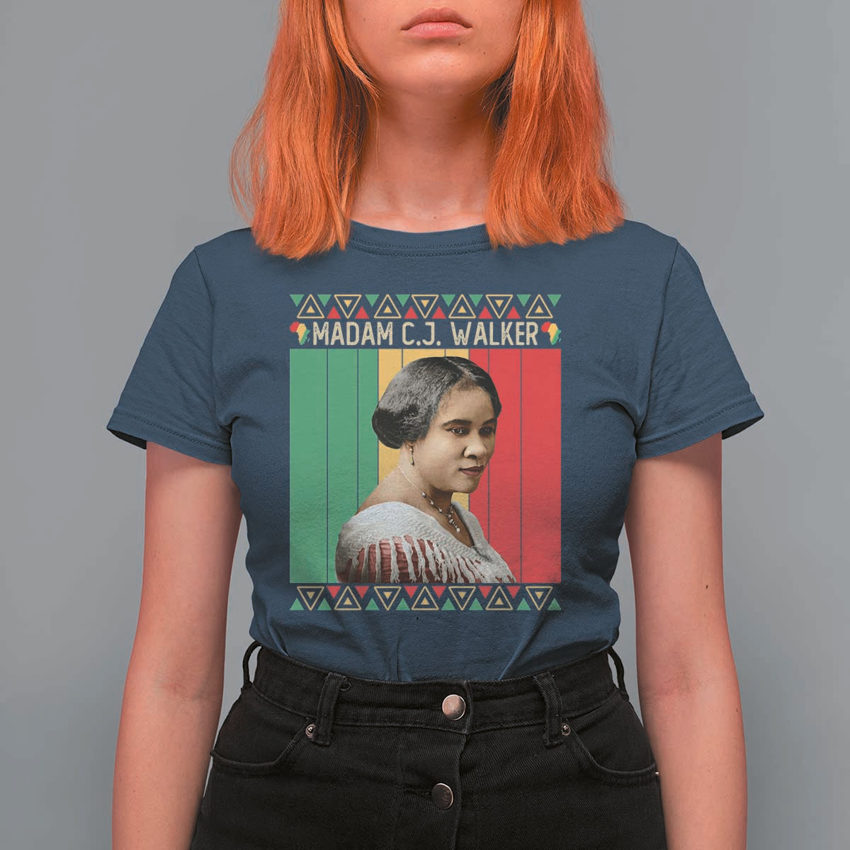 Madam CJ Walker Retro Sunset T Shirt For Women Strong Black Woman Leader - Wonder Print Shop
