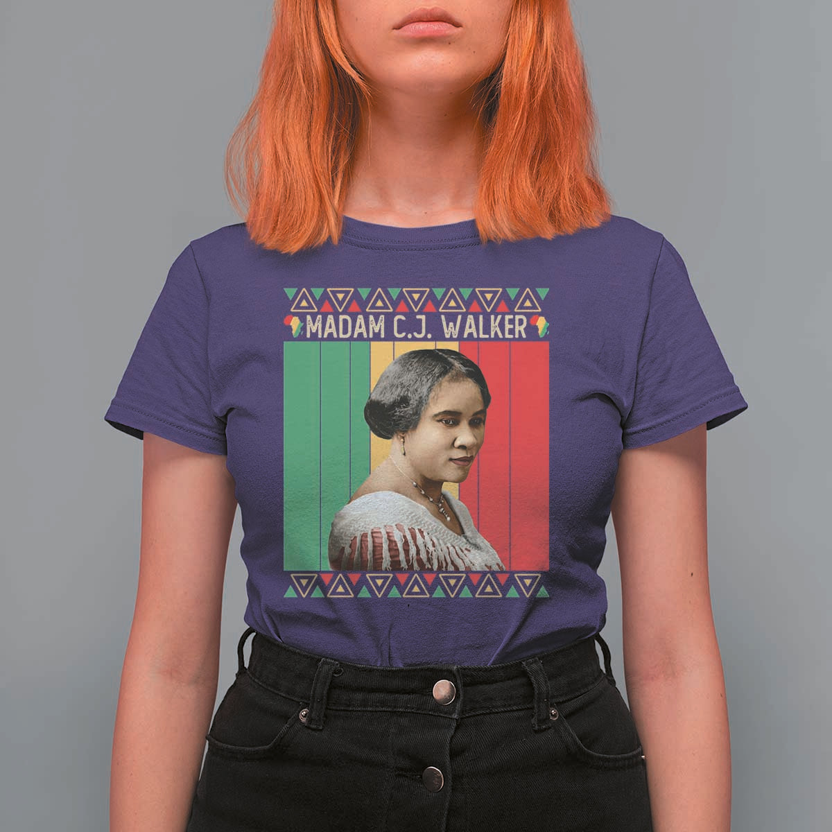 Madam CJ Walker Retro Sunset T Shirt For Women Strong Black Woman Leader - Wonder Print Shop