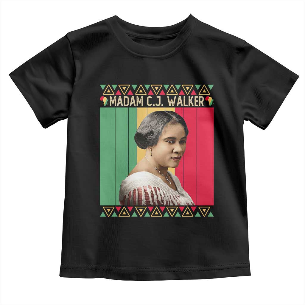 Madam CJ Walker Retro Sunset Toddler T Shirt Strong Black Woman Leader - Wonder Print Shop