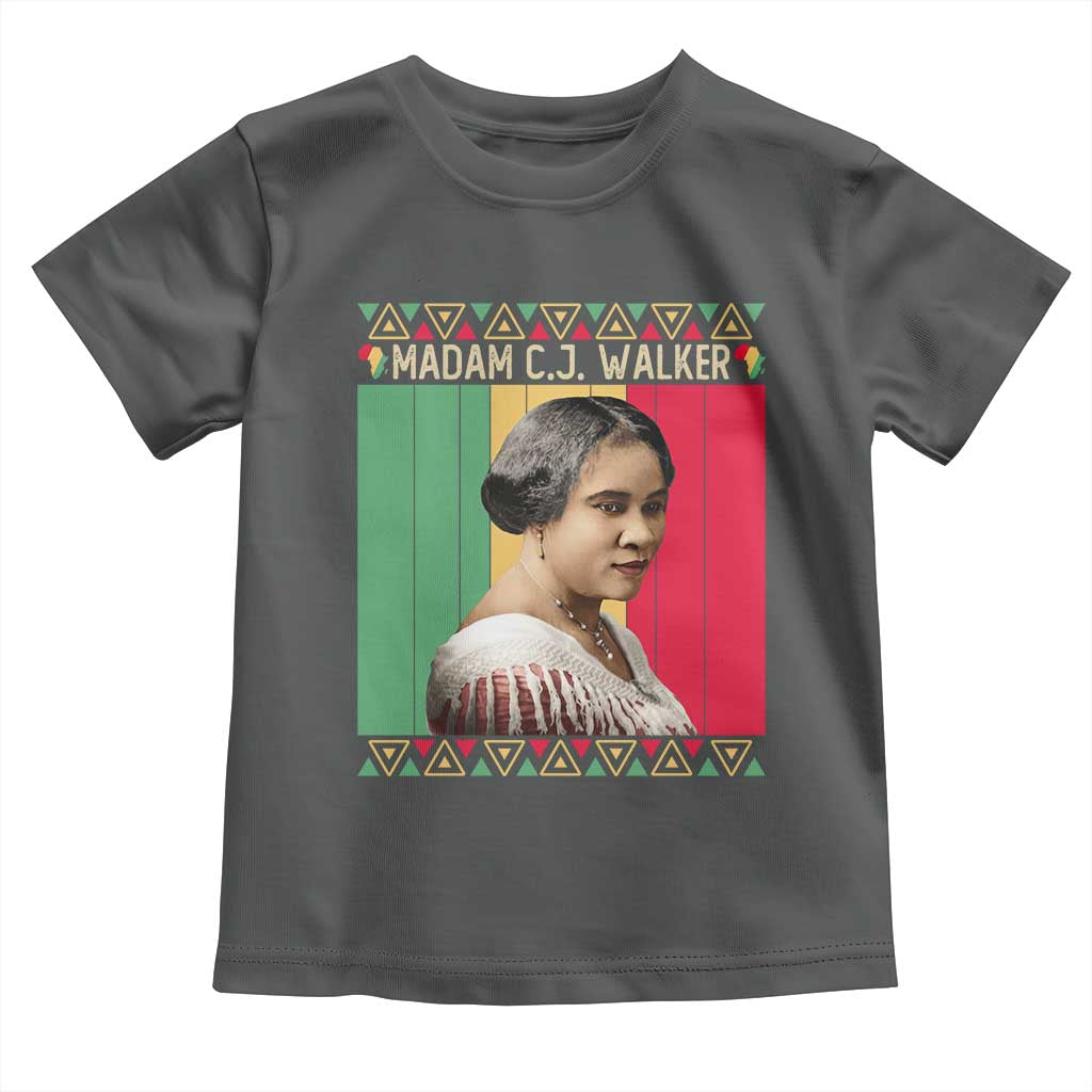 Madam CJ Walker Retro Sunset Toddler T Shirt Strong Black Woman Leader - Wonder Print Shop