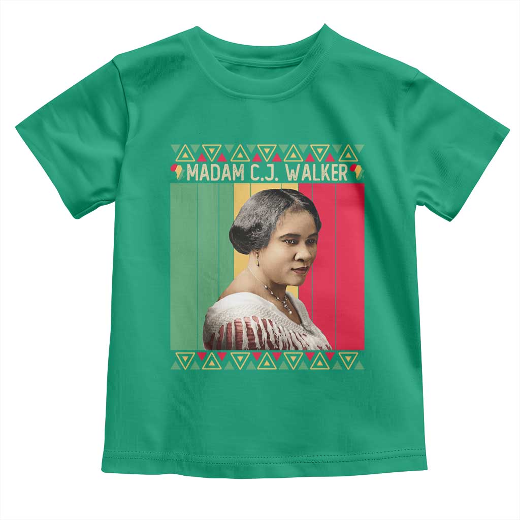Madam CJ Walker Retro Sunset Toddler T Shirt Strong Black Woman Leader - Wonder Print Shop