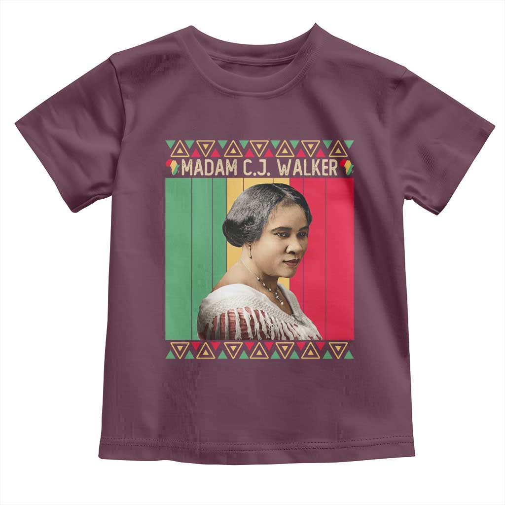 Madam CJ Walker Retro Sunset Toddler T Shirt Strong Black Woman Leader - Wonder Print Shop