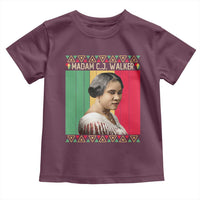 Madam CJ Walker Retro Sunset Toddler T Shirt Strong Black Woman Leader - Wonder Print Shop