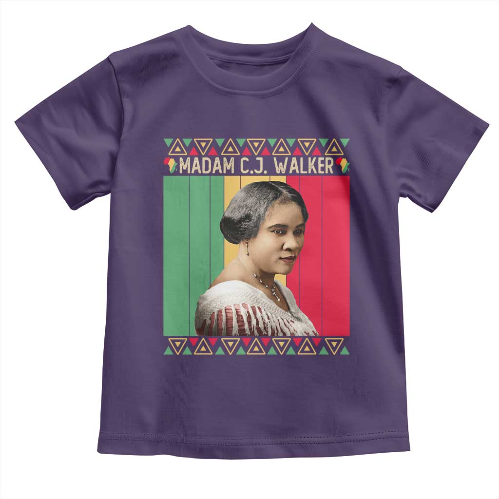 Madam CJ Walker Retro Sunset Toddler T Shirt Strong Black Woman Leader - Wonder Print Shop