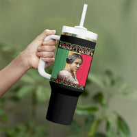 Madam CJ Walker Retro Sunset Tumbler With Handle Strong Black Woman Leader - Wonder Print Shop