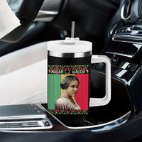 Madam CJ Walker Retro Sunset Tumbler With Handle Strong Black Woman Leader - Wonder Print Shop