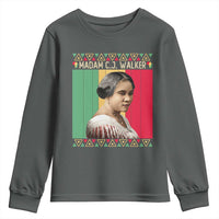 Madam CJ Walker Retro Sunset Youth Sweatshirt Strong Black Woman Leader - Wonder Print Shop