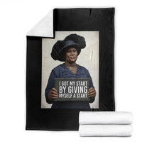 Madam CJ Walker Quote Throw Blanket I Got My Start By Giving Myself A Start - Wonder Print Shop
