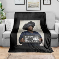 Madam CJ Walker Quote Throw Blanket I Got My Start By Giving Myself A Start - Wonder Print Shop
