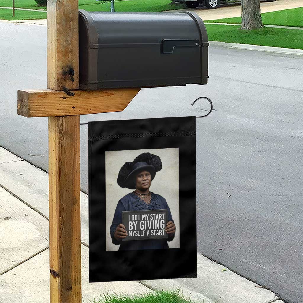 Madam CJ Walker Quote Garden Flag I Got My Start By Giving Myself A Start - Wonder Print Shop