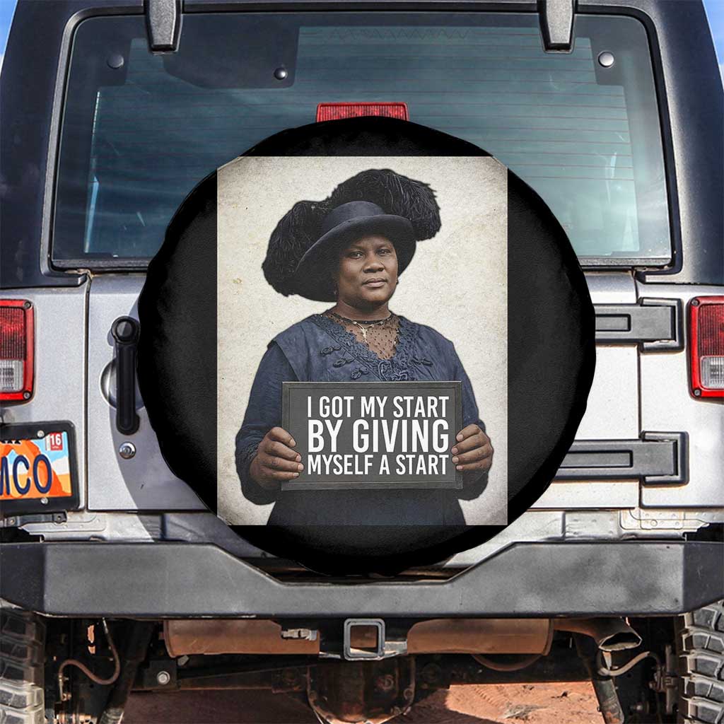 Madam CJ Walker Quote Spare Tire Cover I Got My Start By Giving Myself A Start - undefined