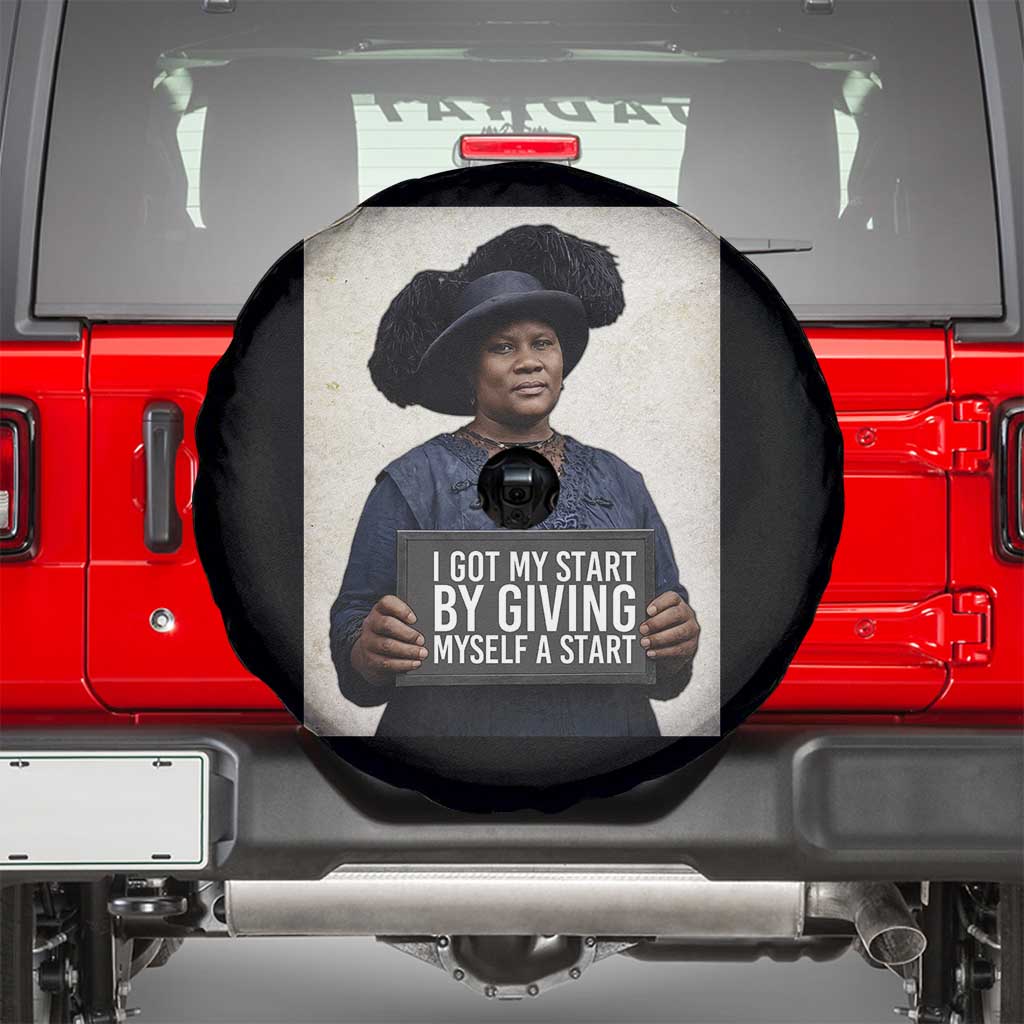 Madam CJ Walker Quote Spare Tire Cover I Got My Start By Giving Myself A Start - undefined