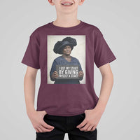 Madam CJ Walker Quote T Shirt For Kid I Got My Start By Giving Myself A Start - Wonder Print Shop