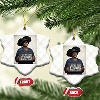 Madam CJ Walker Quote Ceramic Ornament I Got My Start By Giving Myself A Start - Wonder Print Shop