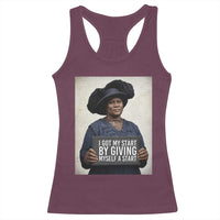 Madam CJ Walker Quote Racerback Tank Top I Got My Start By Giving Myself A Start - Wonder Print Shop