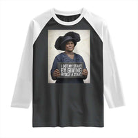 Madam CJ Walker Quote Raglan Shirt I Got My Start By Giving Myself A Start - Wonder Print Shop