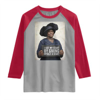 Madam CJ Walker Quote Raglan Shirt I Got My Start By Giving Myself A Start - Wonder Print Shop