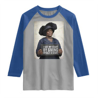 Madam CJ Walker Quote Raglan Shirt I Got My Start By Giving Myself A Start - Wonder Print Shop